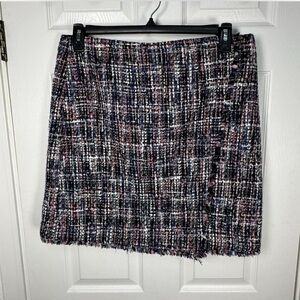 LOFT Multicolor Tweed Mini Skirt